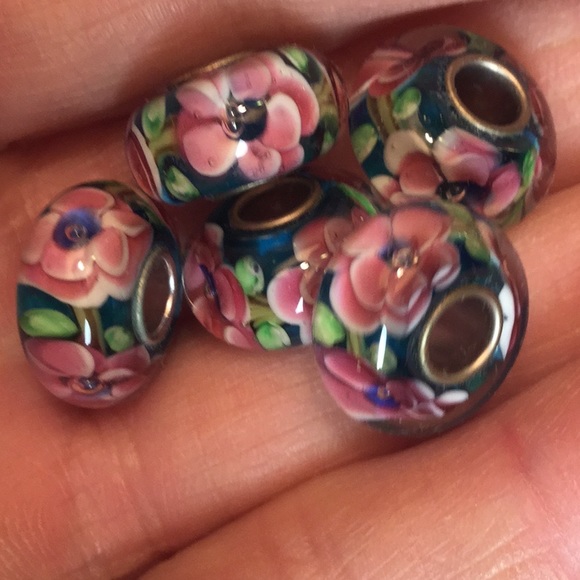 (Set of 5)5mm Solid Core European Bead Charms SC15 - Picture 2 of 2